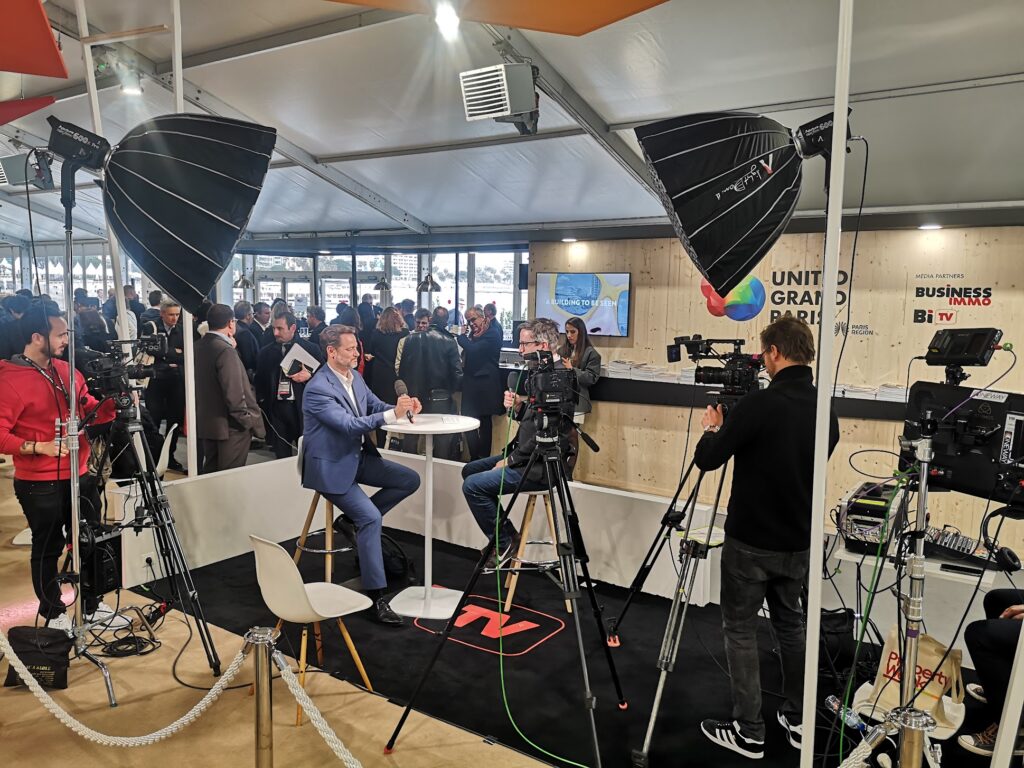 Tournage plateau Corporate sur le Mipim.